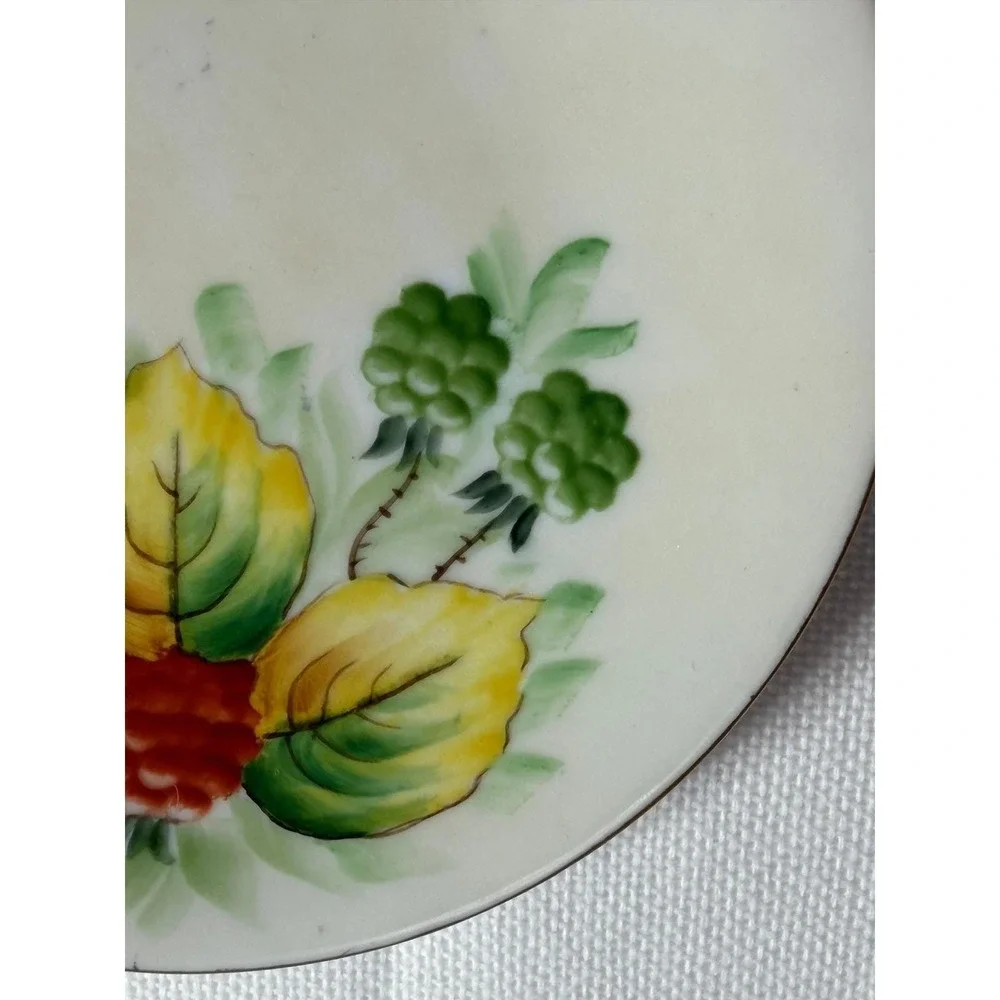 Favorite Bavaria Hand Painted Berry Porcelain Plate Gold Rim Artist Signed Luken